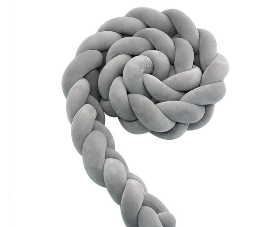 Baby Bumper Crib Braid Knot Pillow Cushion