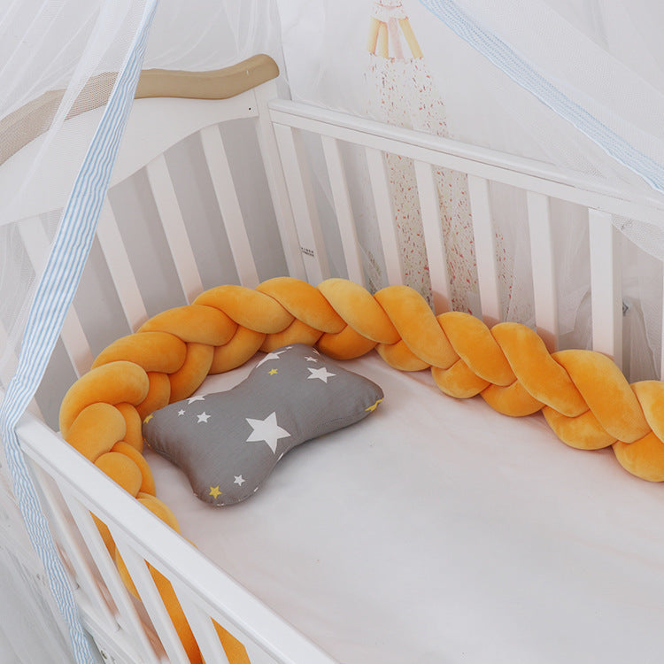 Baby Bumper Crib Braid Knot Pillow Cushion