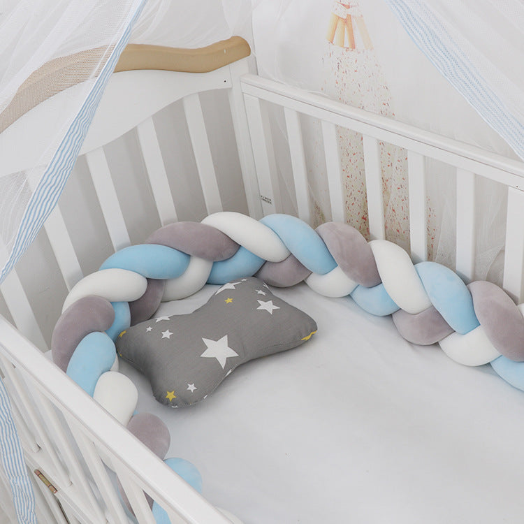 Baby Bumper Crib Braid Knot Pillow Cushion