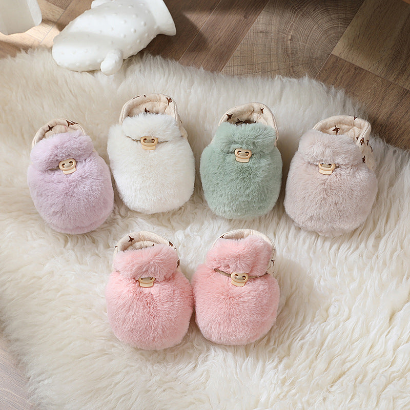 Warm Plush Baby Shoes – Soft Sole Winter Footwear