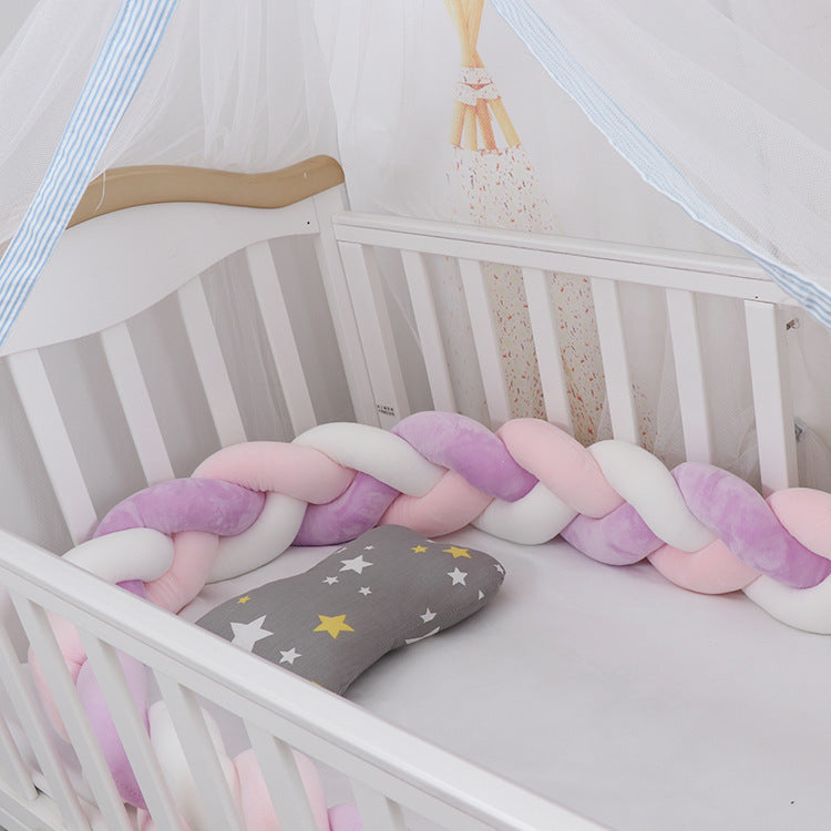 Baby Bumper Crib Braid Knot Pillow Cushion