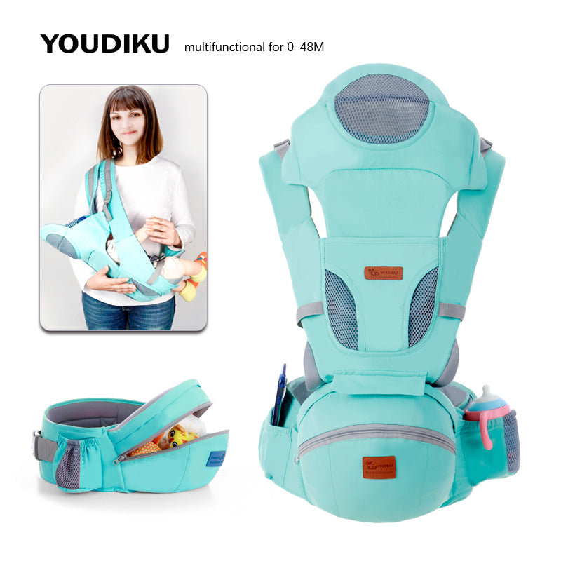 Ergonomic Hipseat Carrier Front Facing  Kangaroo  Wrap Sling for Baby Travel