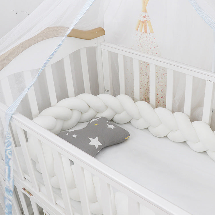Baby Bumper Crib Braid Knot Pillow Cushion