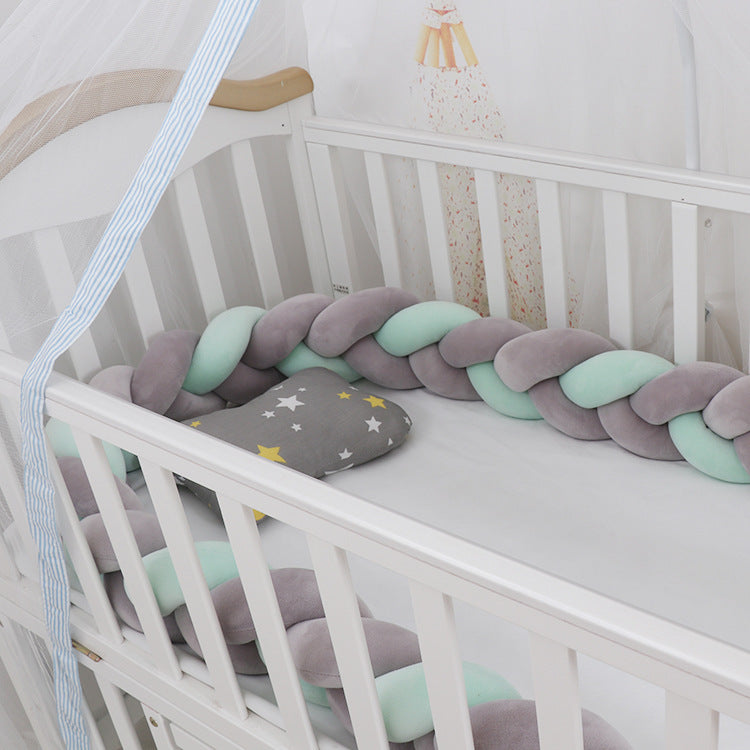 Baby Bumper Crib Braid Knot Pillow Cushion