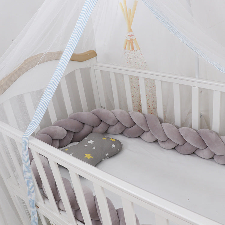 Baby Bumper Crib Braid Knot Pillow Cushion