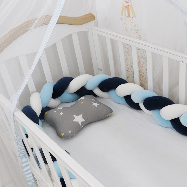 Baby Bumper Crib Braid Knot Pillow Cushion