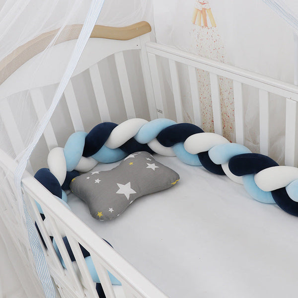 Baby Bumper Crib Braid Knot Pillow Cushion