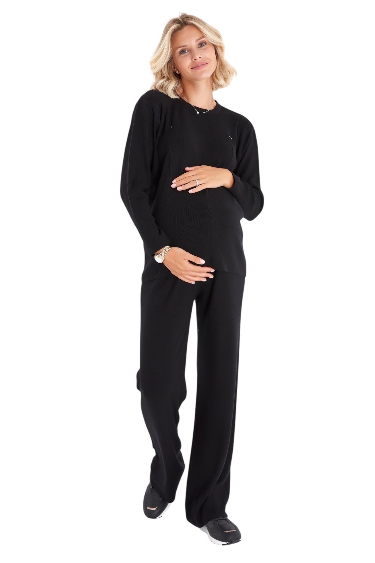 Effortless Elegance Set  Side Zip Long Sleeve Maternity/Nursing outfit