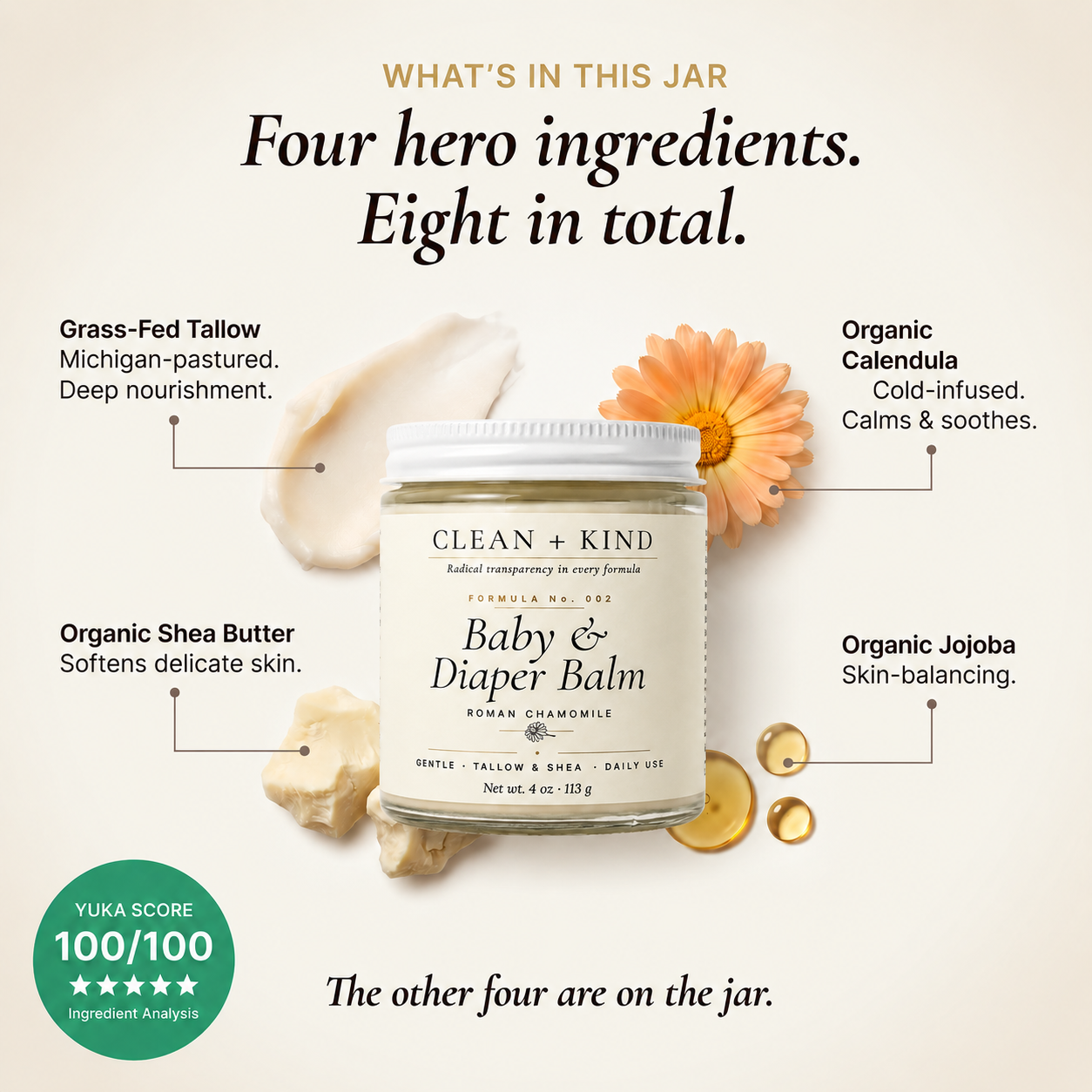 Baby & Diaper Balm — Shea Butter & Roman Chamomile, 4 oz