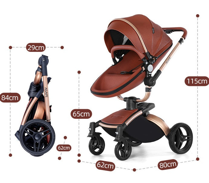 Exclusive High Landscape Baby Stroller 360-degree Rotation 3-in-1