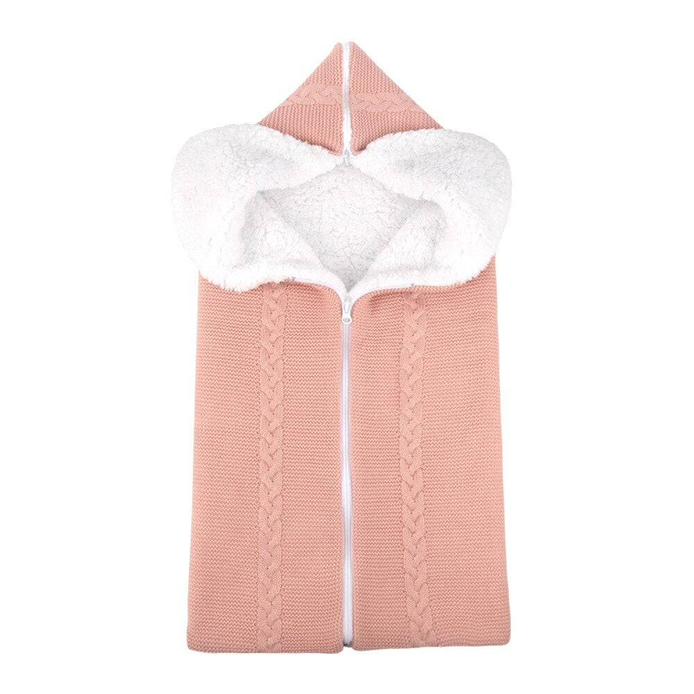 Newborn Winter Baby Sleeping Bag Warm Knit Swaddle Wrap