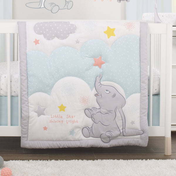 Disney Dumbo Shine Bright Lil Star 4 Piece Nursery Crib Bedding Set
