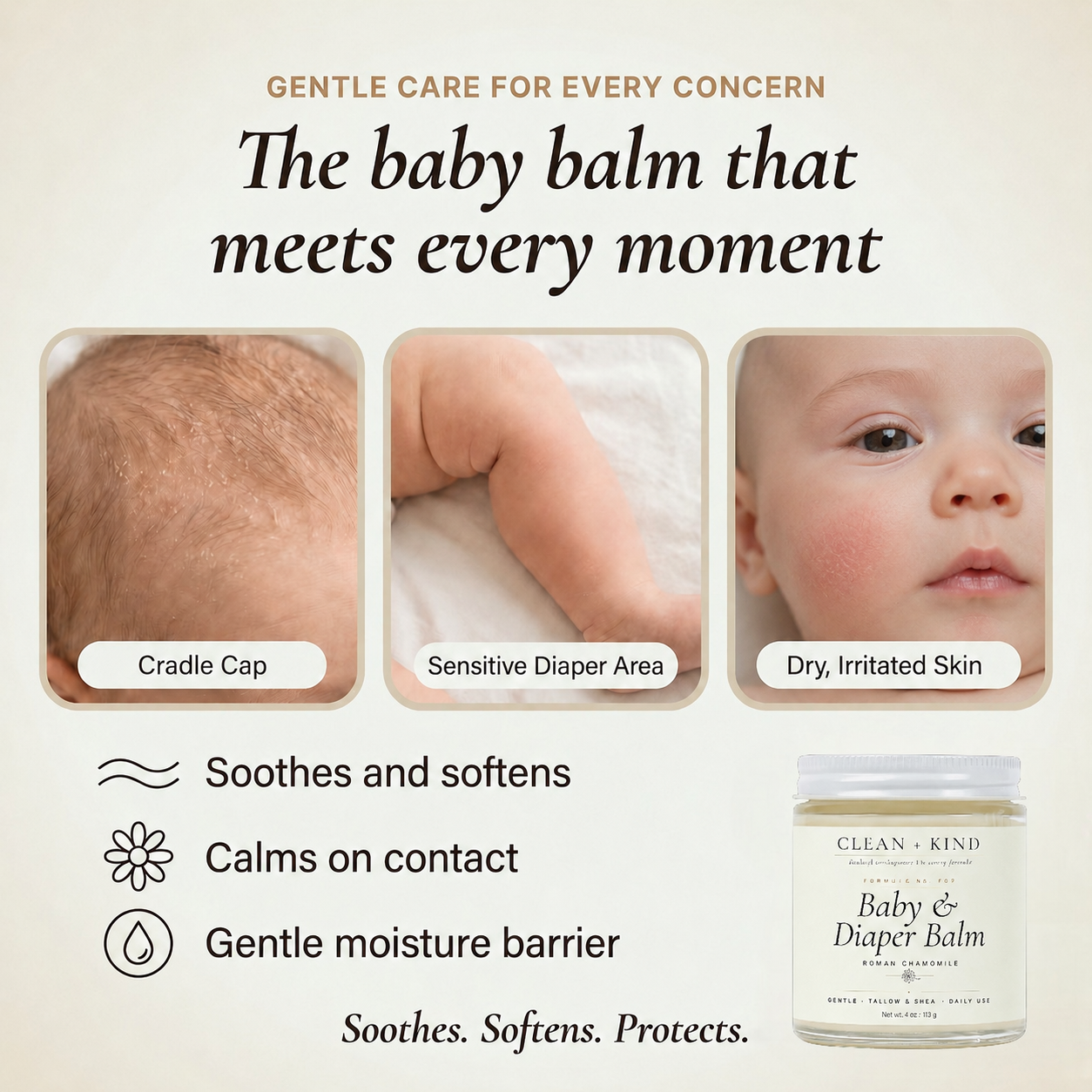 Baby & Diaper Balm — Shea Butter & Roman Chamomile, 4 oz