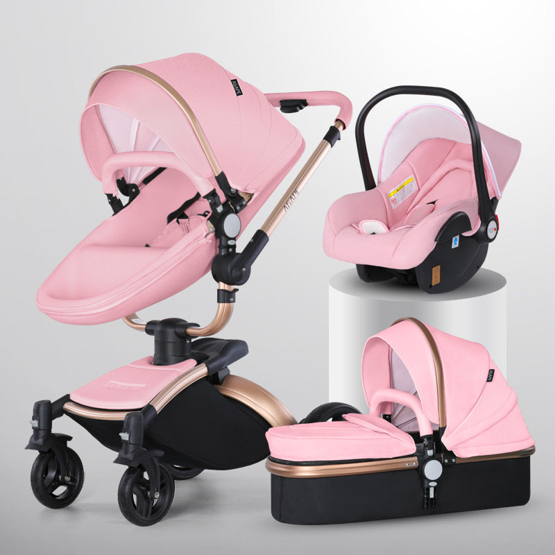 Exclusive High Landscape Baby Stroller 360-degree Rotation 3-in-1