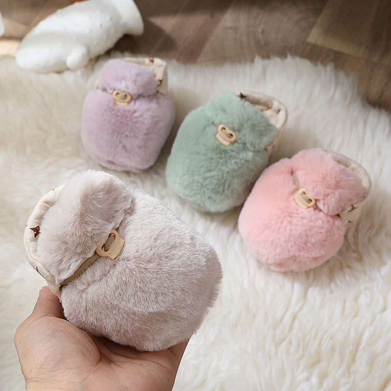 Warm Plush Baby Shoes – Soft Sole Winter Footwear