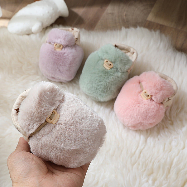 Warm Plush Baby Shoes – Soft Sole Winter Footwear