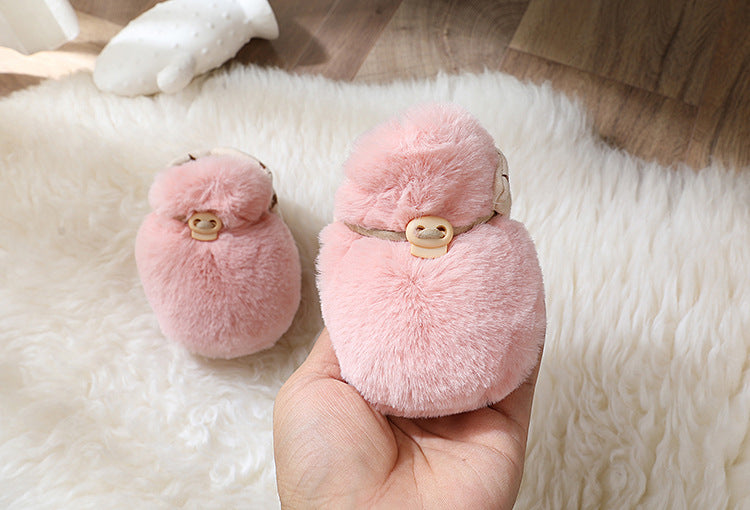 Warm Plush Baby Shoes – Soft Sole Winter Footwear