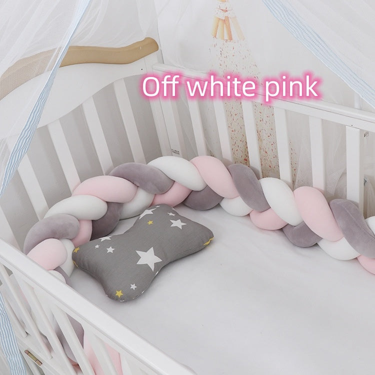 Baby Bumper Crib Braid Knot Pillow Cushion