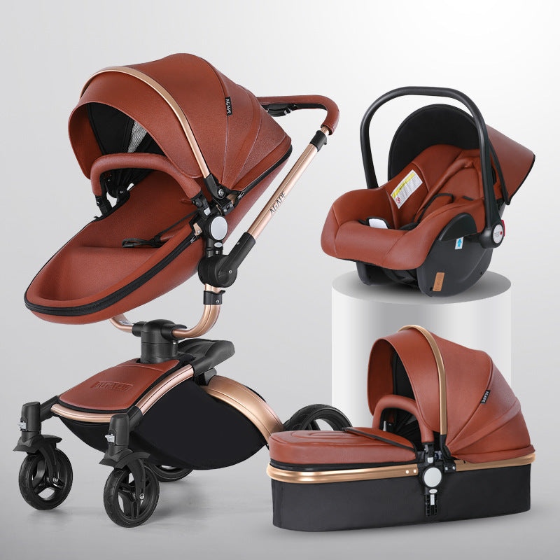 Exclusive High Landscape Baby Stroller 360-degree Rotation 3-in-1