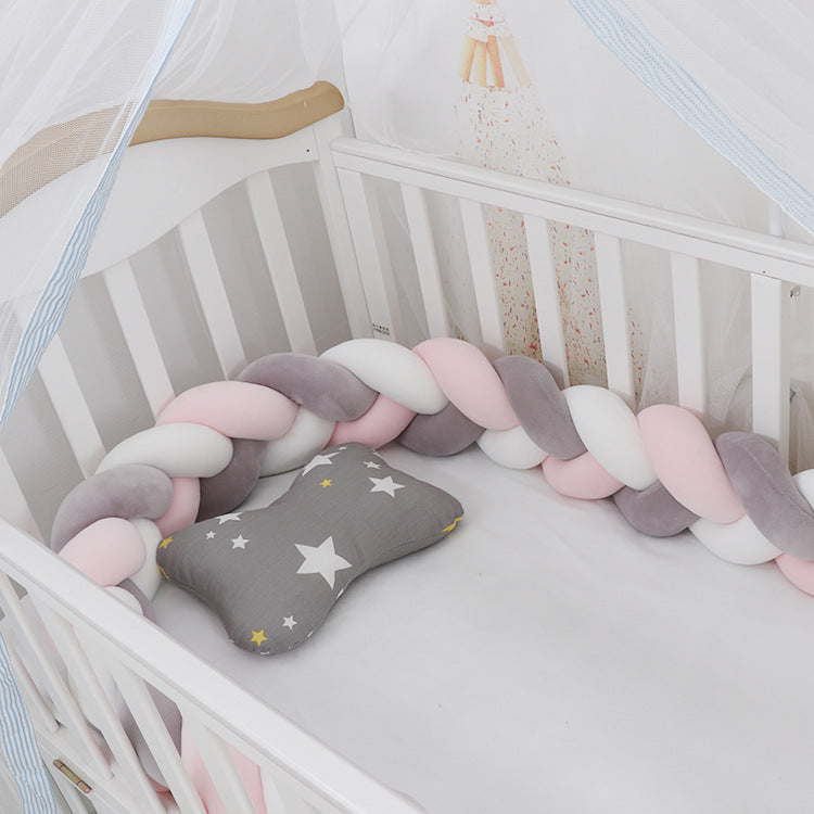 Baby Bumper Crib Braid Knot Pillow Cushion