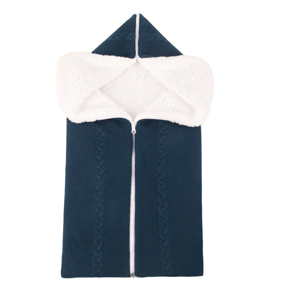 Newborn Winter Baby Sleeping Bag Warm Knit Swaddle Wrap