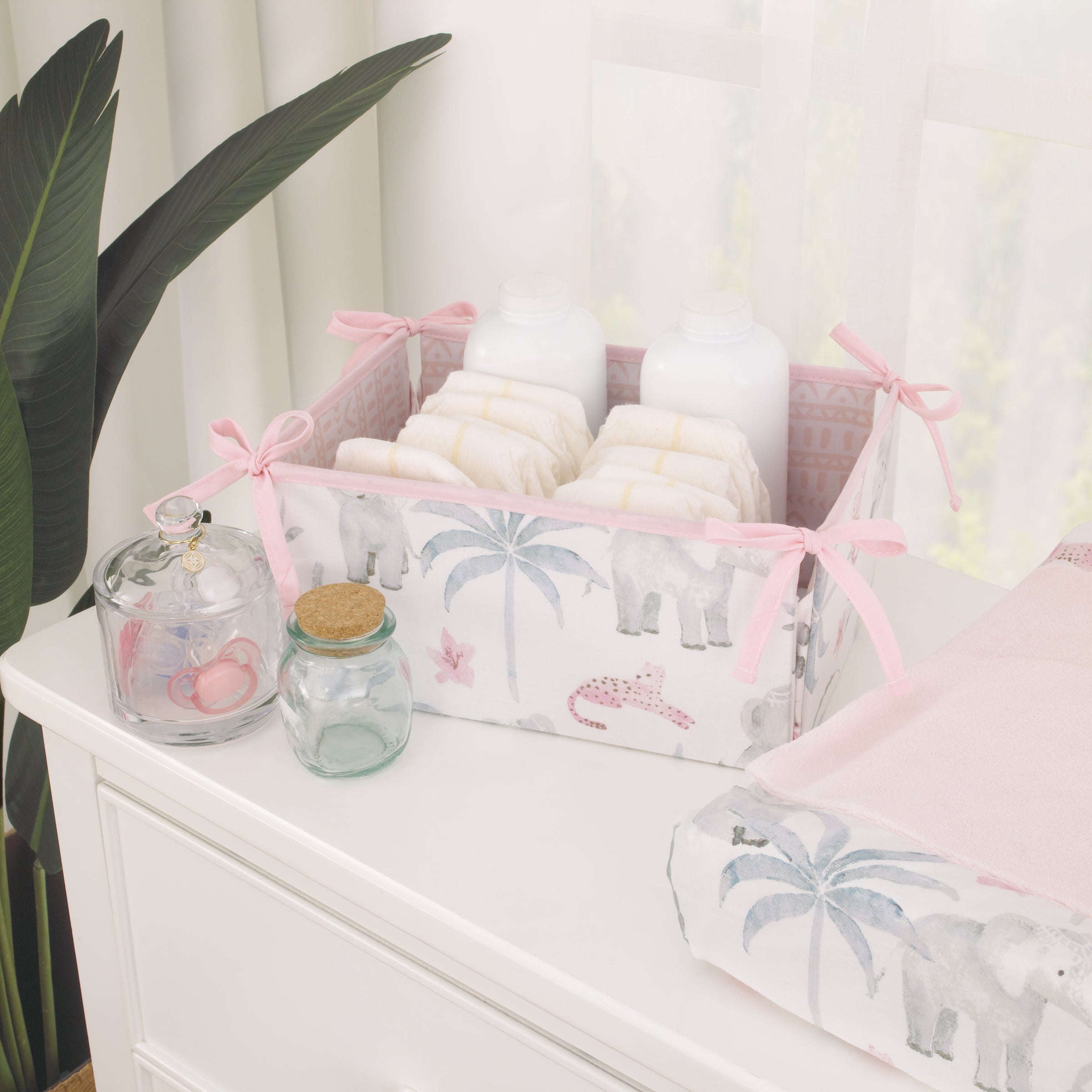 NoJo Tropical Princess Elephant 4 Piece Crib Bedding Set