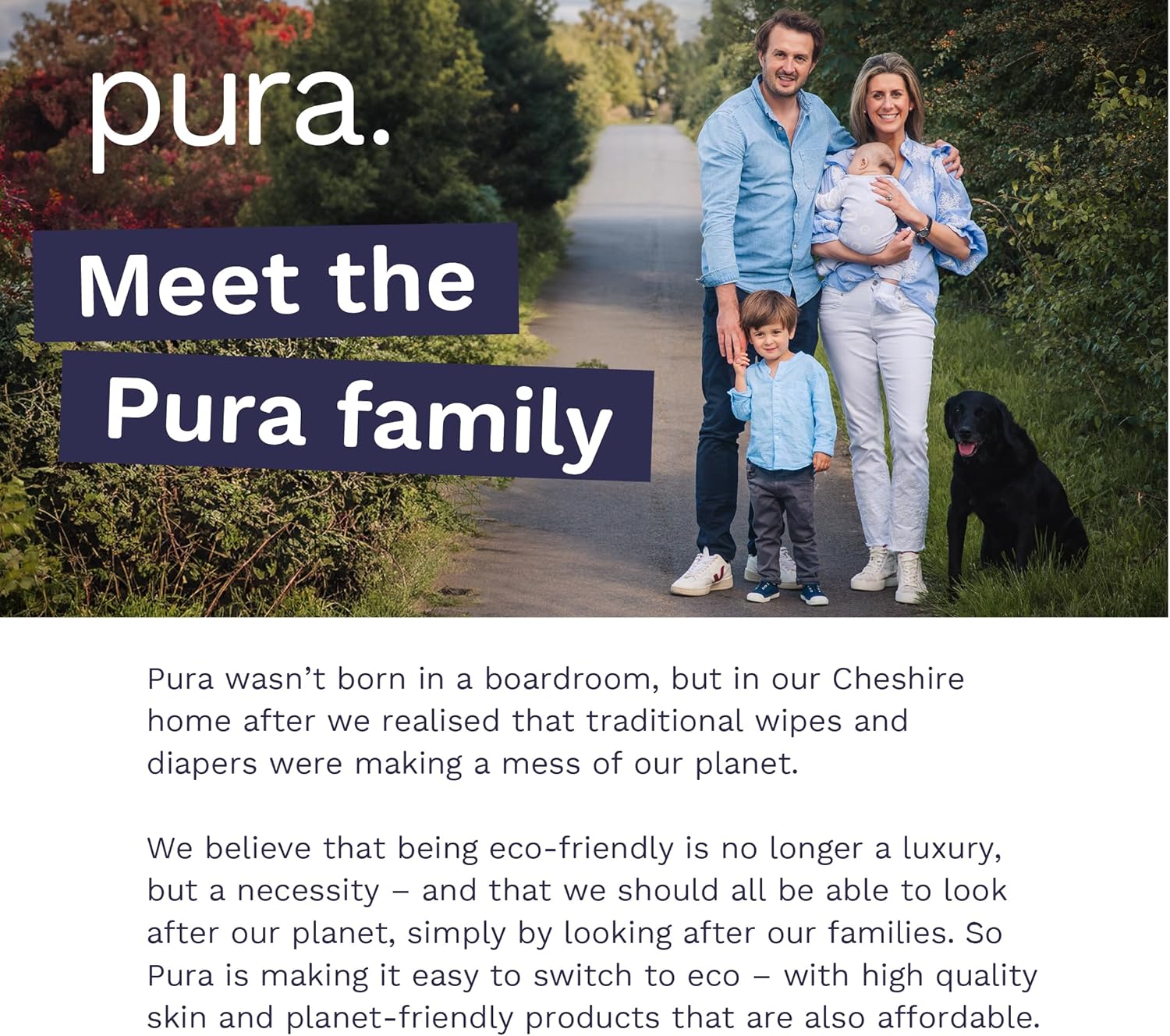 Pura Natural Sensitive Baby Wipes, 99% Water, Unscented & Hypoallergenic, Suitable for Sensitive & Eczema-prone Skin, EWG Verified