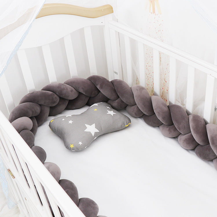 Baby Bumper Crib Braid Knot Pillow Cushion