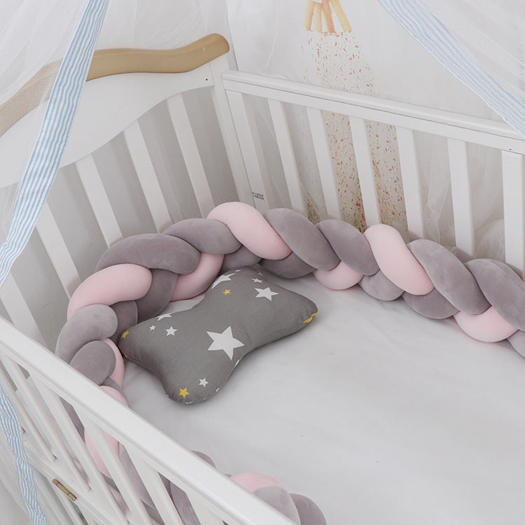 Baby Bumper Crib Braid Knot Pillow Cushion