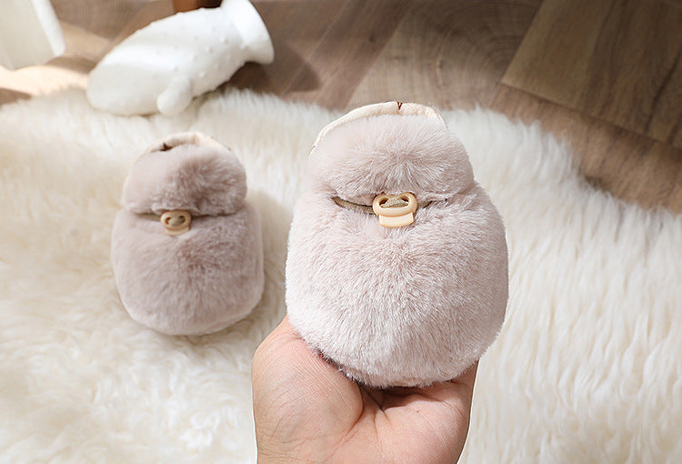 Warm Plush Baby Shoes – Soft Sole Winter Footwear