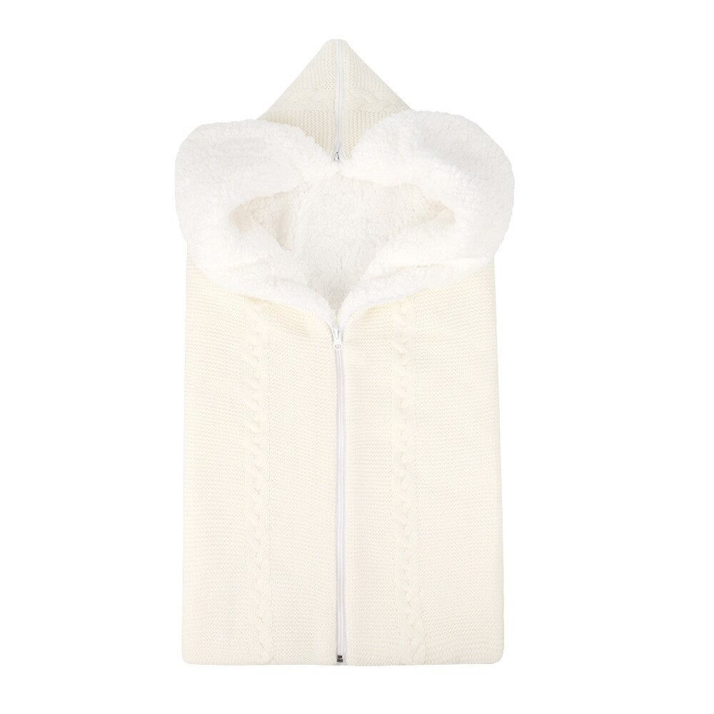 Newborn Winter Baby Sleeping Bag Warm Knit Swaddle Wrap