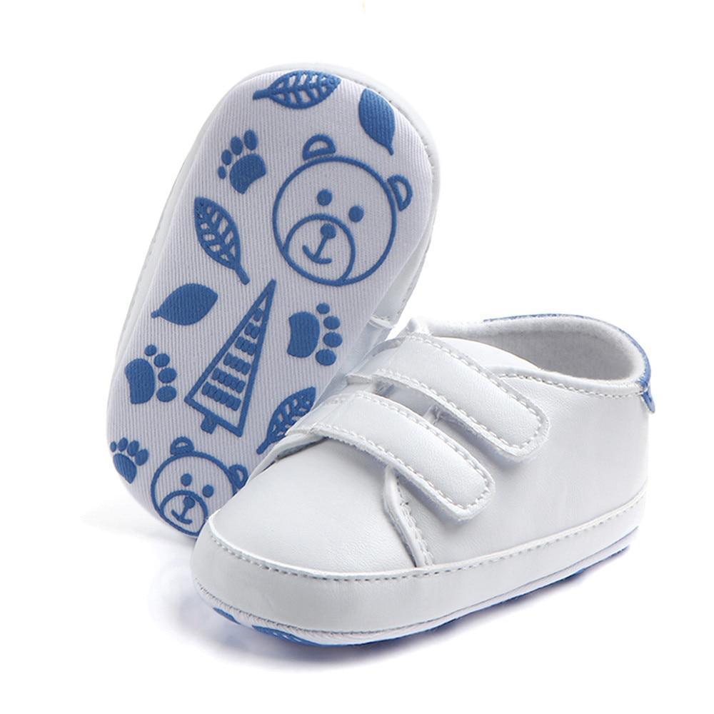 White Soft Sole Baby Sneakers – Infant & Toddler