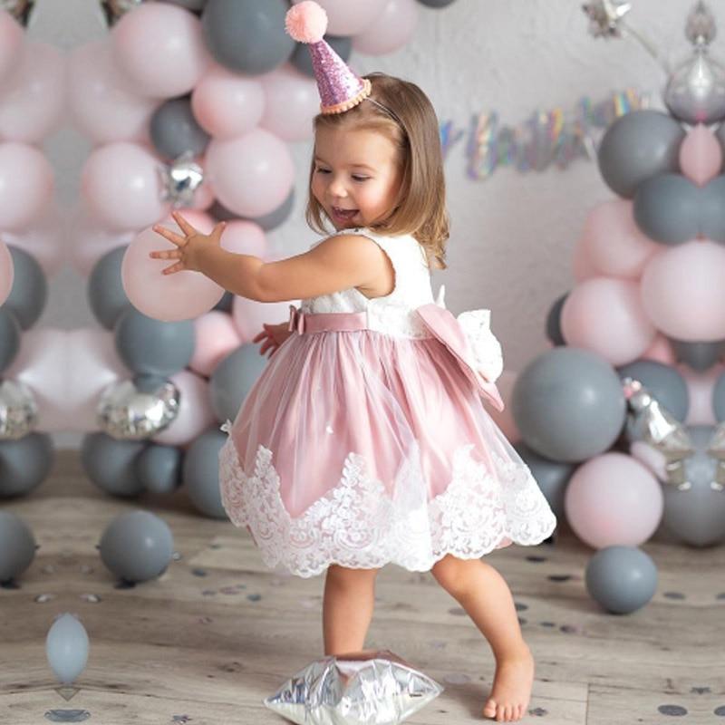 Modern luxury Baby Elegant Baby Girls 1st Year Birthday Dress
