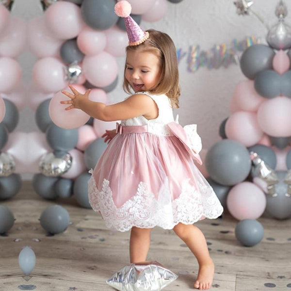 Modern luxury Baby Elegant Baby Girls 1st Year Birthday Dress