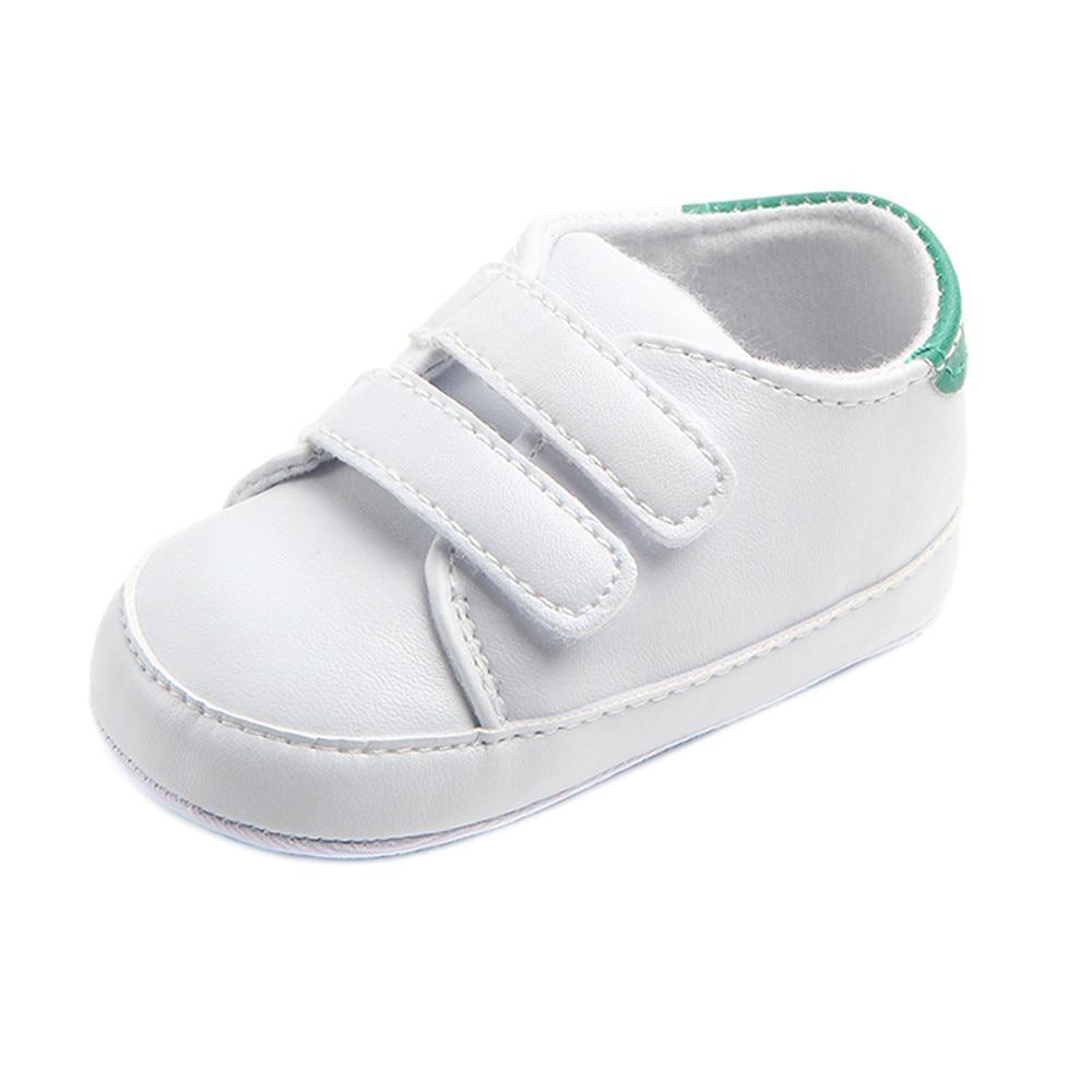 White Soft Sole Baby Sneakers – Infant & Toddler
