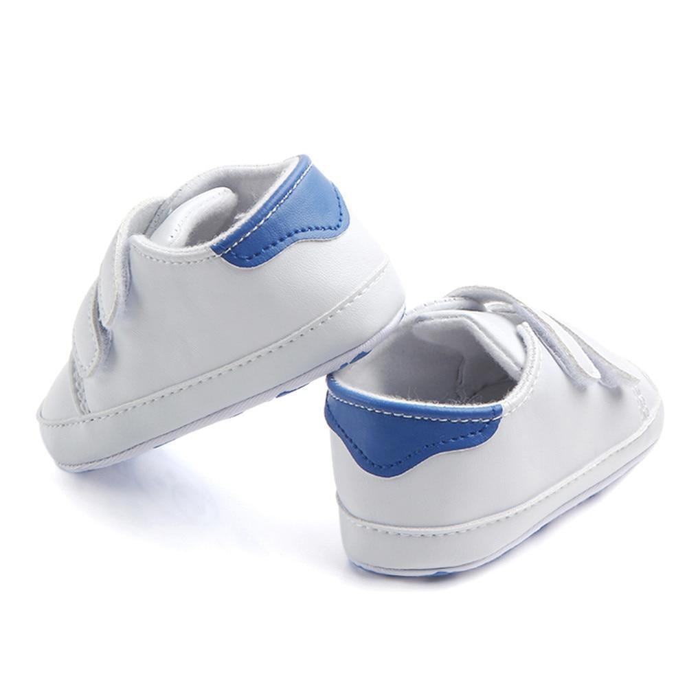 White Soft Sole Baby Sneakers – Infant & Toddler