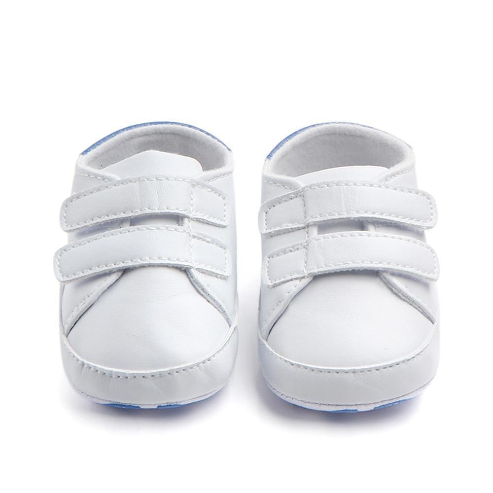 White Soft Sole Baby Sneakers – Infant & Toddler