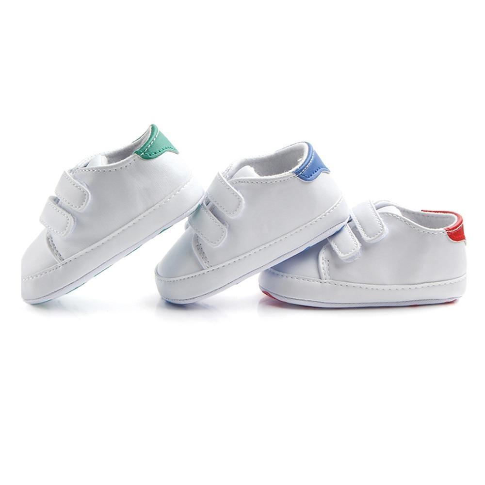 White Soft Sole Baby Sneakers – Infant & Toddler