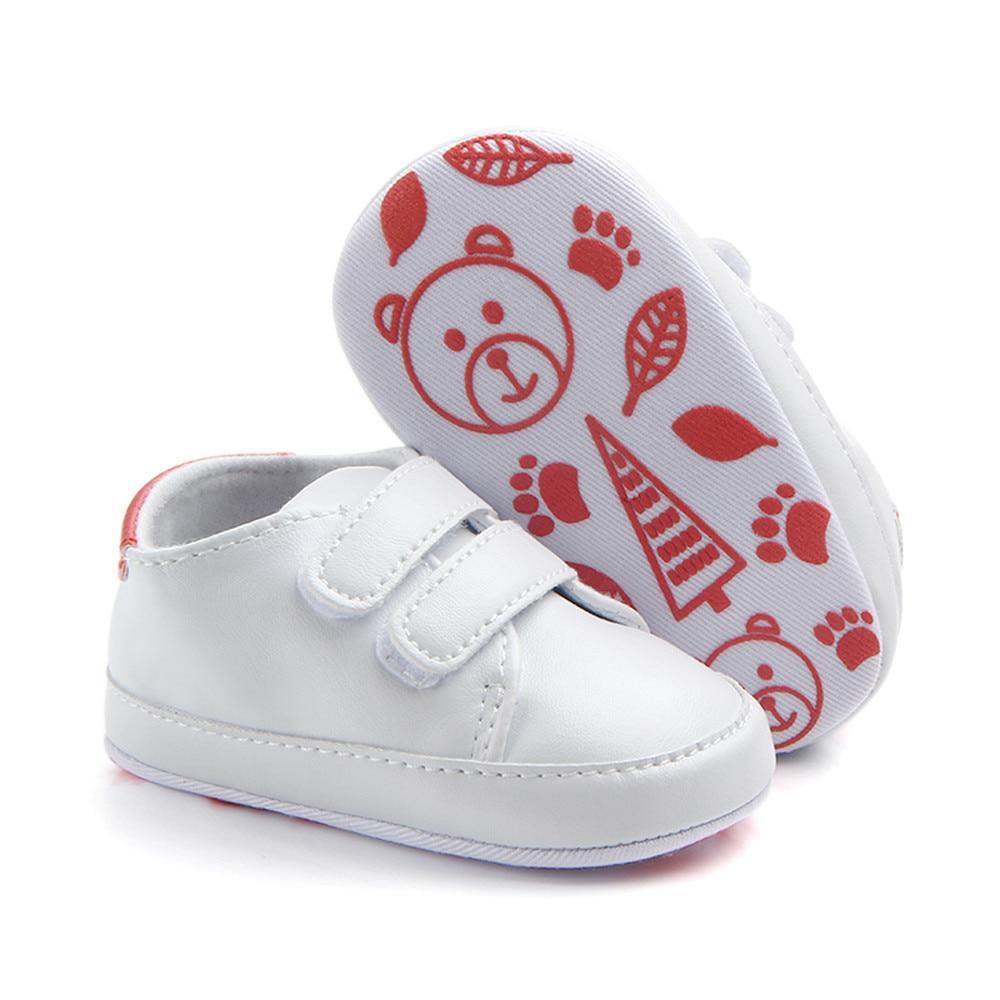 White Soft Sole Baby Sneakers – Infant & Toddler