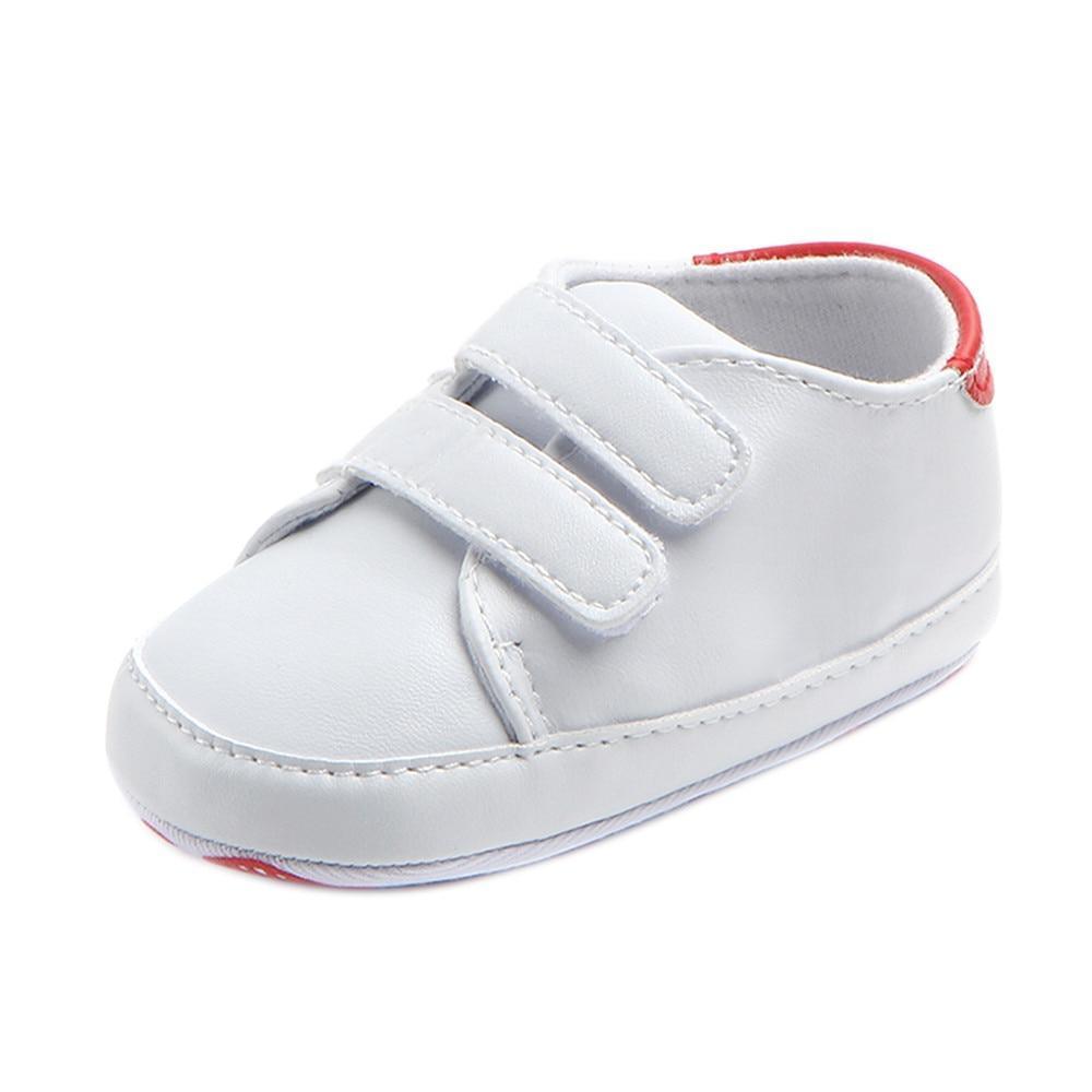 White Soft Sole Baby Sneakers – Infant & Toddler