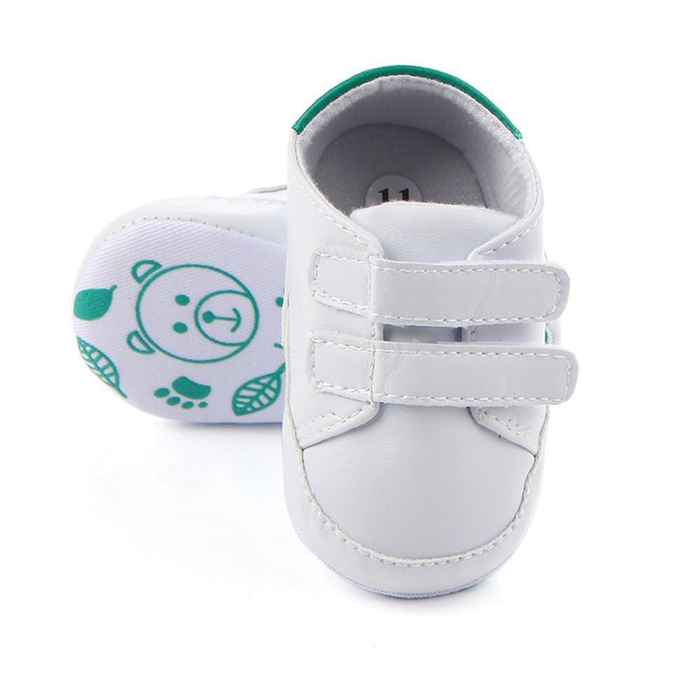 White Soft Sole Baby Sneakers – Infant & Toddler