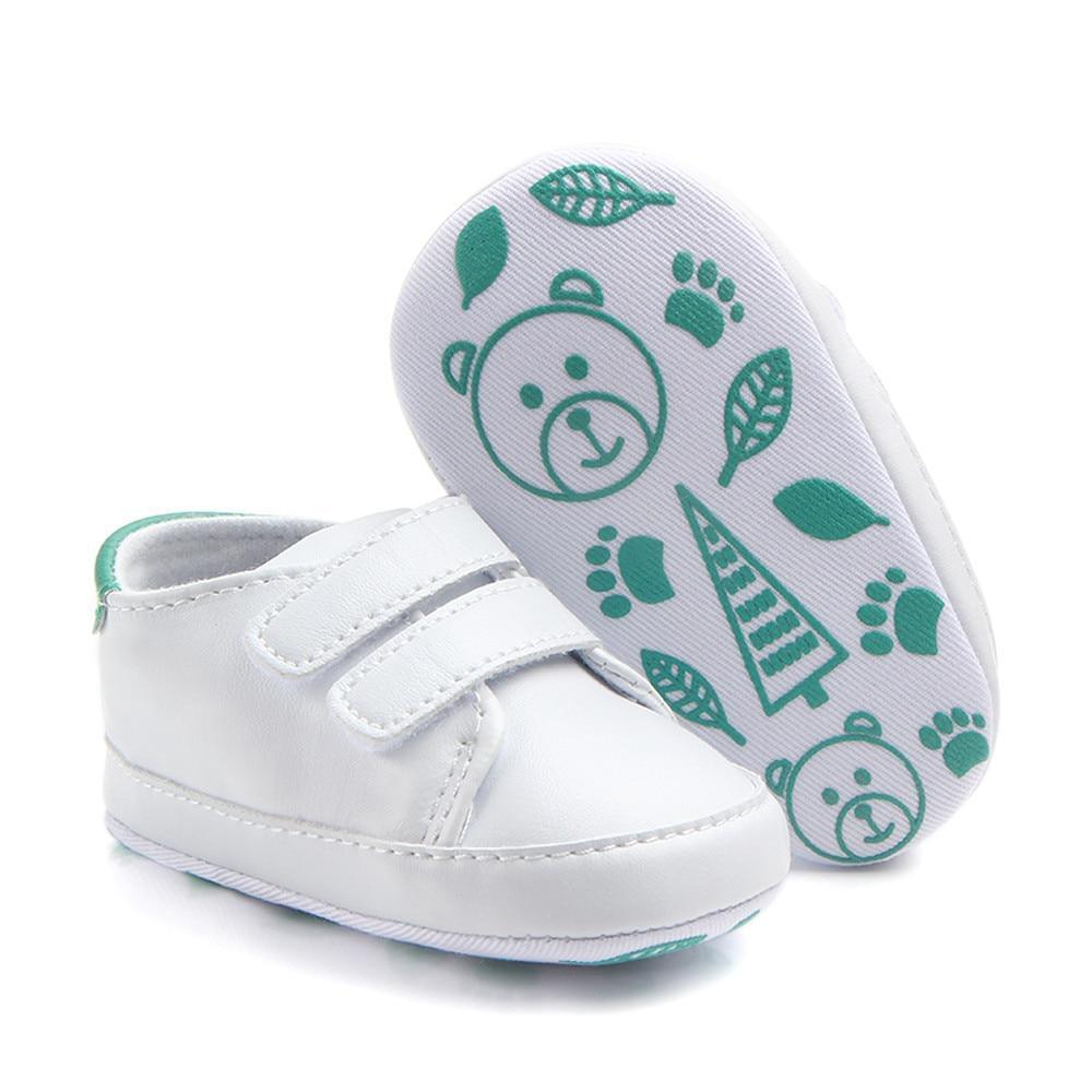 White Soft Sole Baby Sneakers – Infant & Toddler
