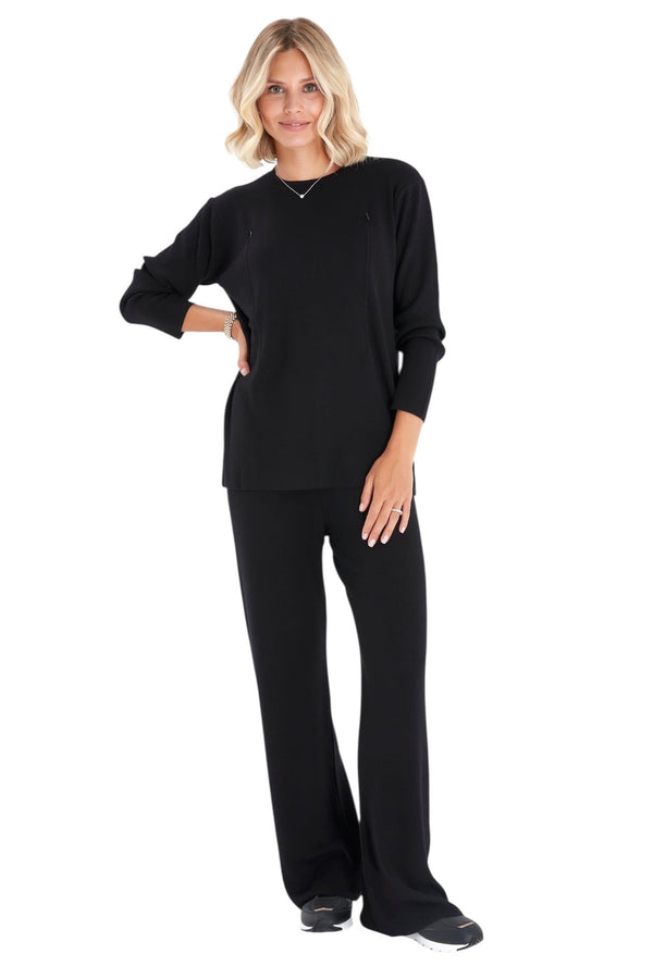 Effortless Elegance Set  Side Zip Long Sleeve Maternity/Nursing outfit
