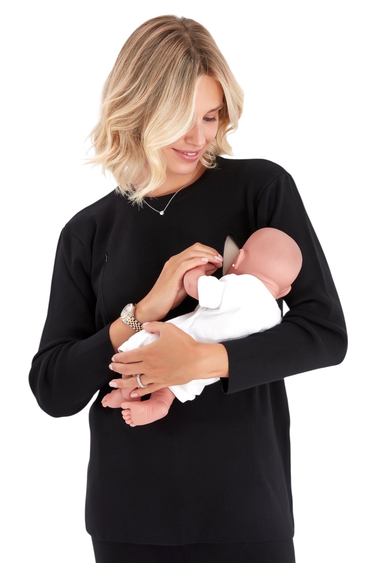 Effortless Elegance Set  Side Zip Long Sleeve Maternity/Nursing outfit