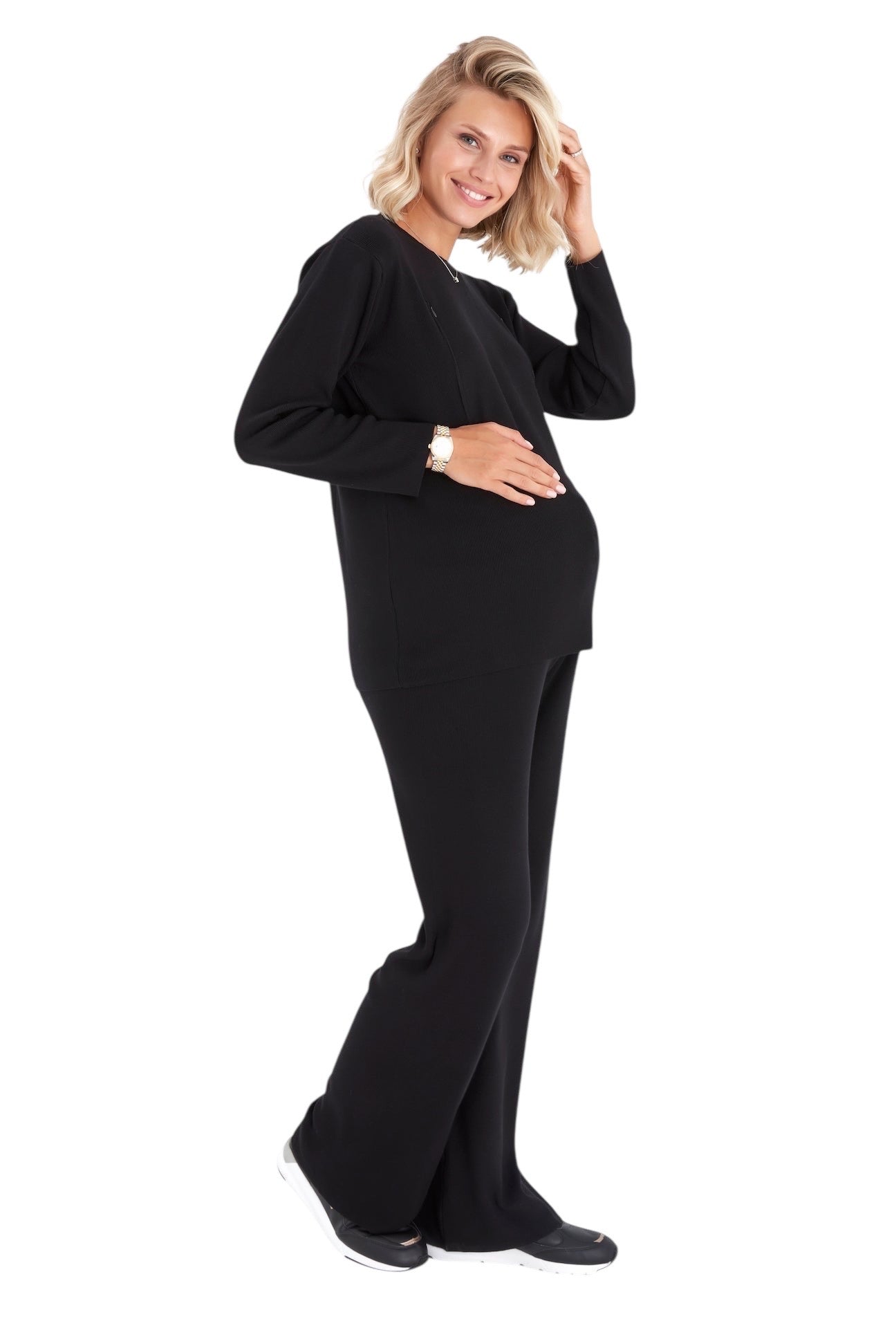 Effortless Elegance Set  Side Zip Long Sleeve Maternity/Nursing outfit