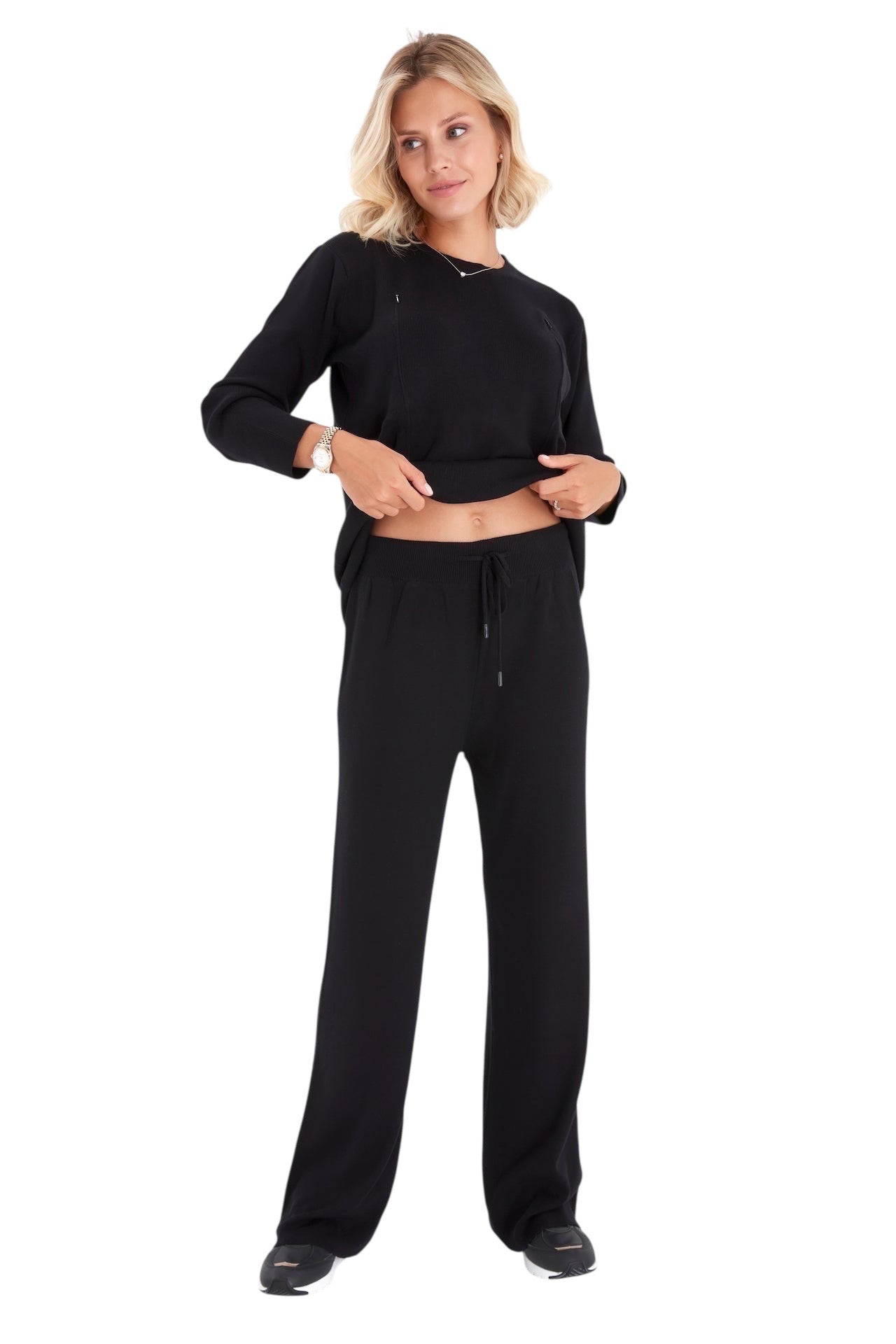 Effortless Elegance Set  Side Zip Long Sleeve Maternity/Nursing outfit