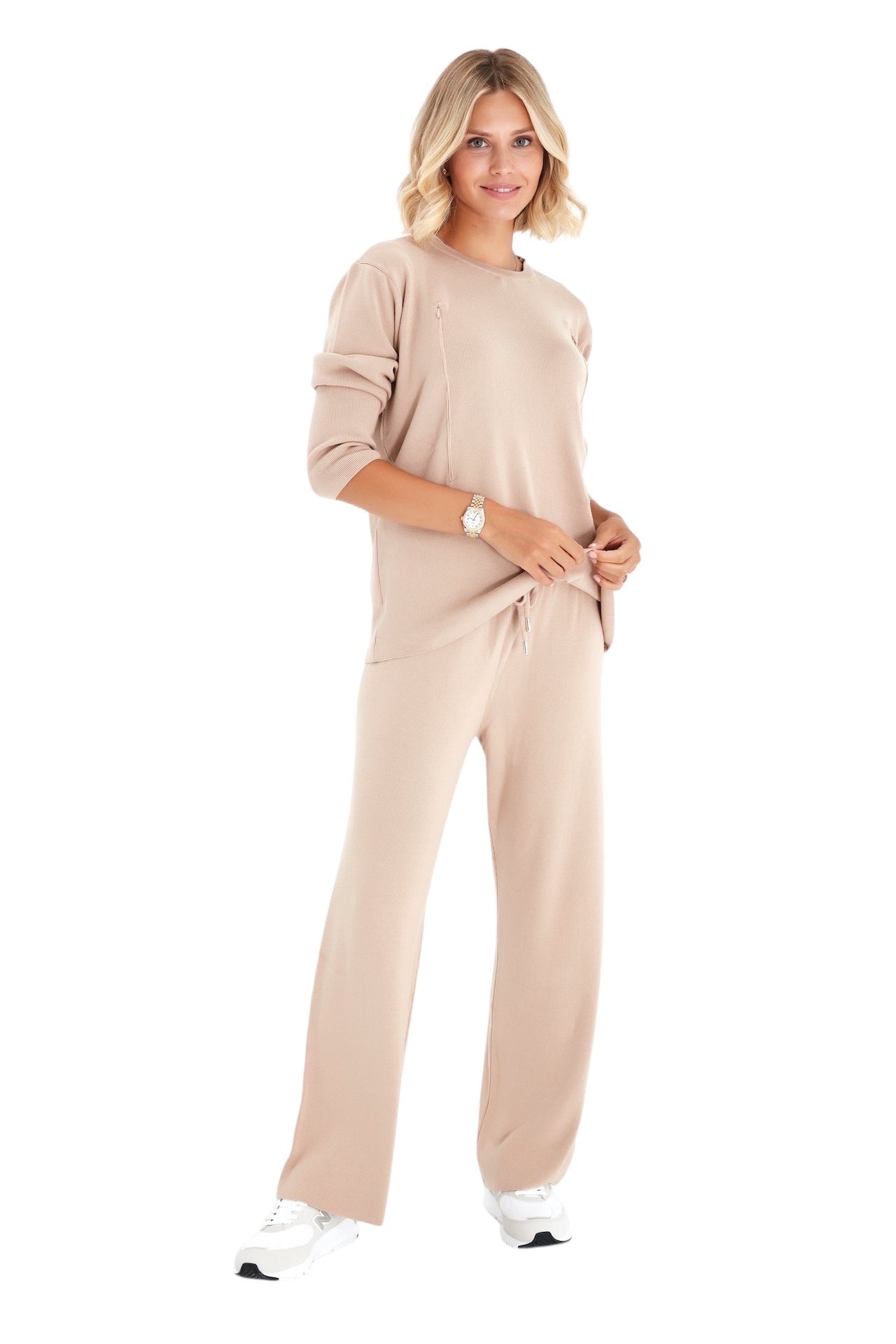 Effortless Elegance Set  Side Zip Long Sleeve Maternity/Nursing outfit