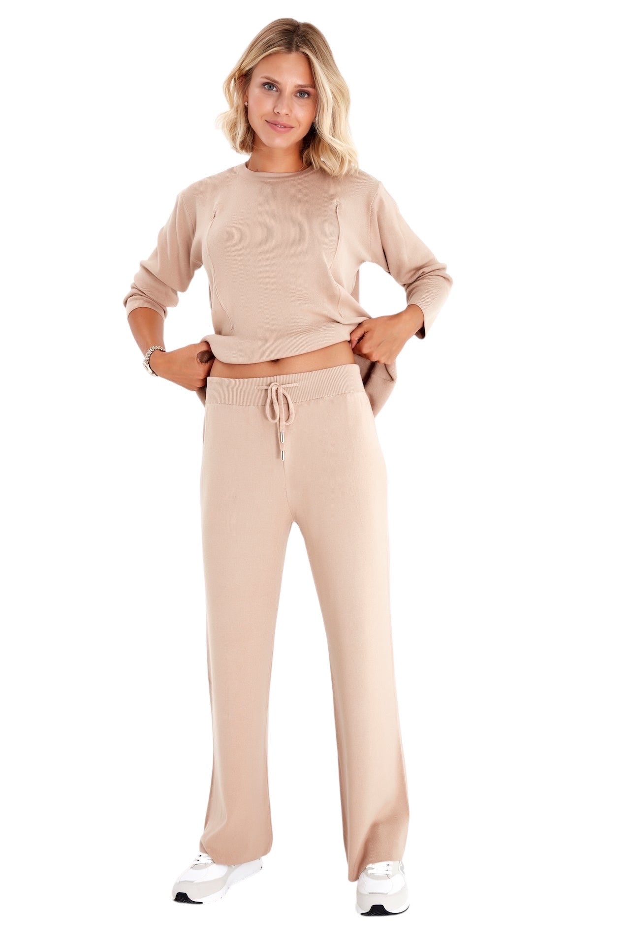 Effortless Elegance Set  Side Zip Long Sleeve Maternity/Nursing outfit