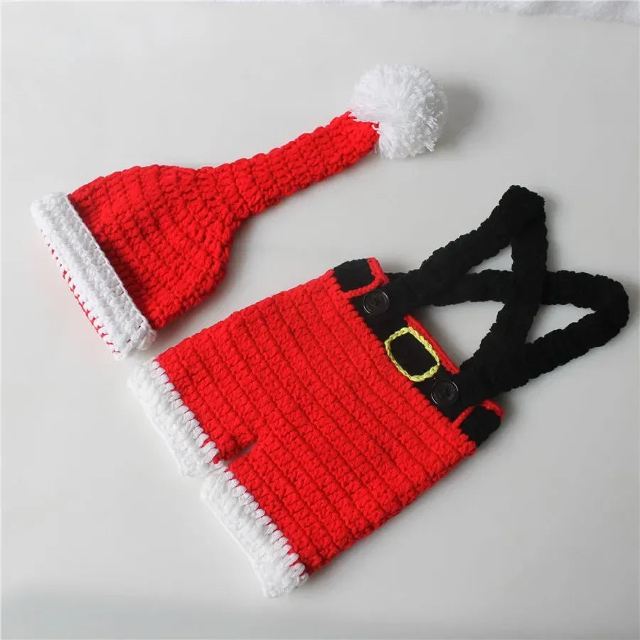 Newborn Knitted Santa Outfit- Costume