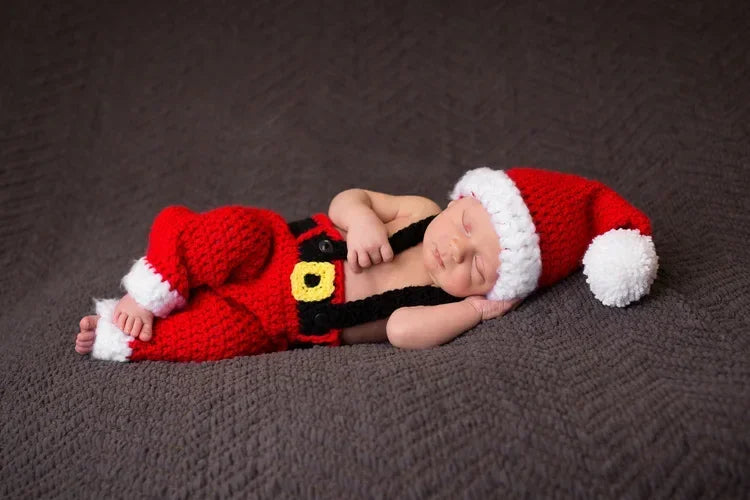 Newborn Knitted Santa Outfit- Costume